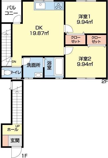 シャルム蓮華寺(2LDK/2階)の間取り写真