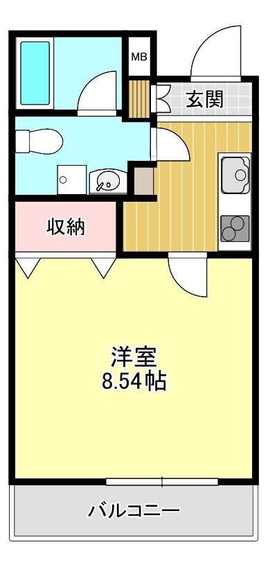 プロスパーハイツ深井(1K/3階)の間取り写真
