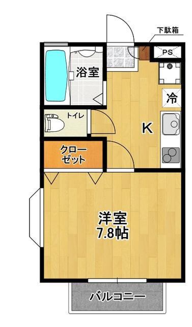 サンセール(1K/1階)の間取り写真