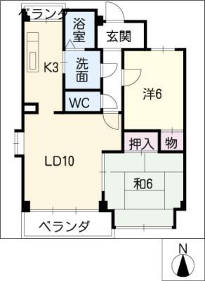グラン・アヴェニール(2LDK/3階)の間取り写真