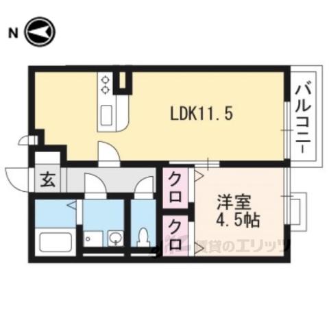 ベル・エキップ(1LDK/1階)の間取り写真