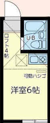 ユナイト本牧トレドの杜(ワンルーム/2階)の間取り写真
