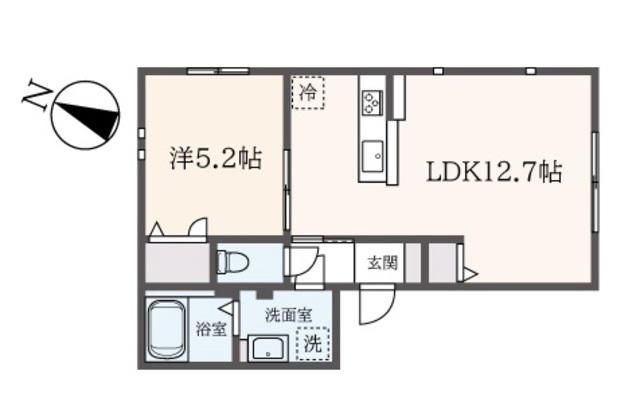 SIX PRINTEMPS(1LDK/2階)の間取り写真