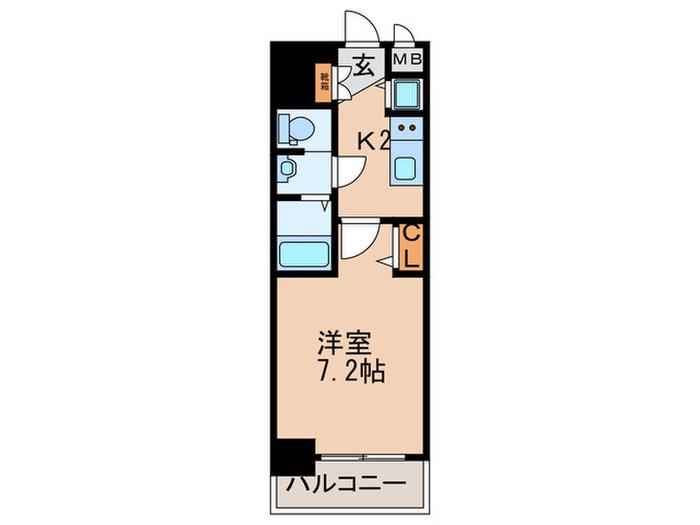 AQUA PLACE OSAKAT2(1K/4階)の間取り写真
