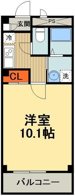 アンプルールフェールSURIE(1K/3階)の間取り写真