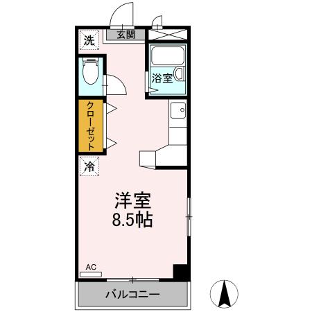 アトリエ(ワンルーム/2階)の間取り写真