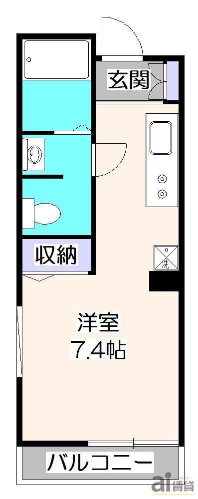 AIFORT.武蔵野(1K/3階)の間取り写真