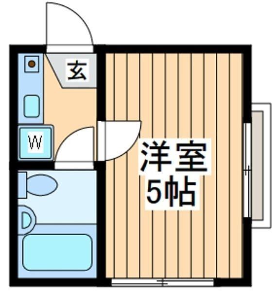 クロノス飛田給(1K/1階)の間取り写真