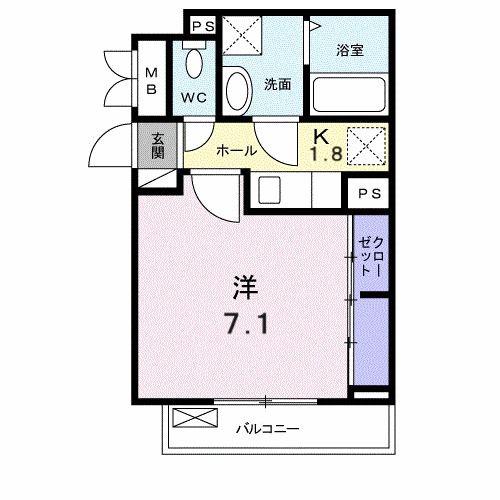 コンフォータブリー 蔦ヶ島(1K/3階)の間取り写真