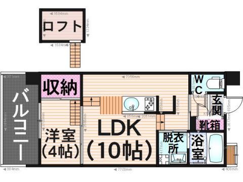 KDX清水レジデンス(1LDK/7階)の間取り写真