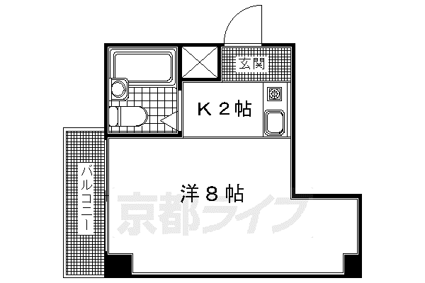 コートハウス88(1K/3階)の間取り写真