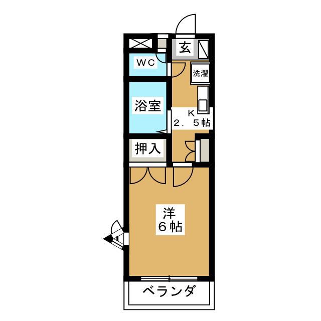 ファインパレス(1K/2階)の間取り写真