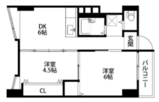 エクセル北巽(2DK/5階)の間取り写真