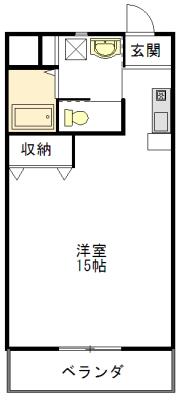 ふじ第3マンション(ワンルーム/5階)の間取り写真