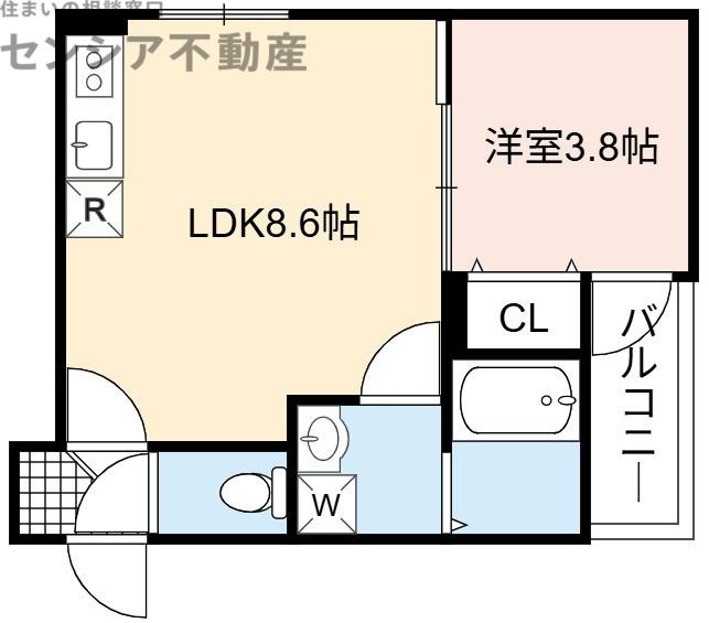サンフィールロジェ大阪城公園(1LDK/2階)の間取り写真