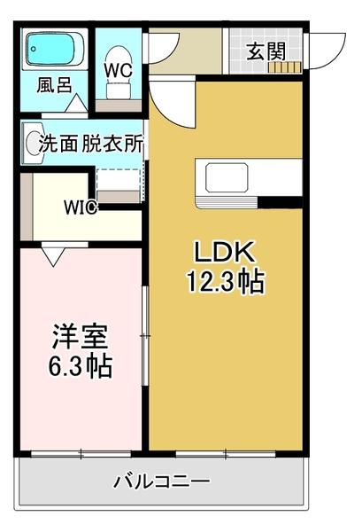 アチェーロ土岐口(1LDK/1階)の間取り写真