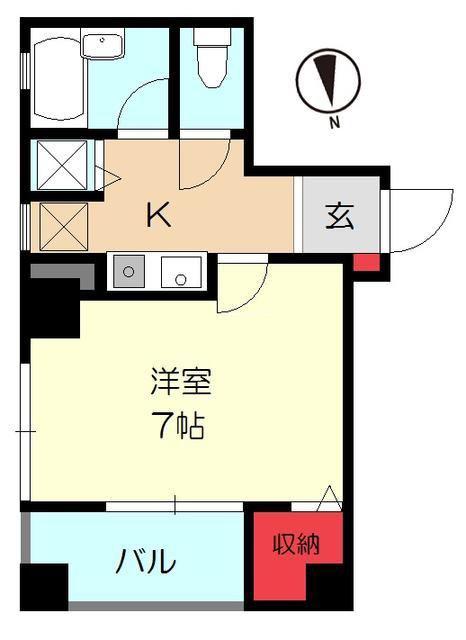 イースト駒形(1K/4階)の間取り写真