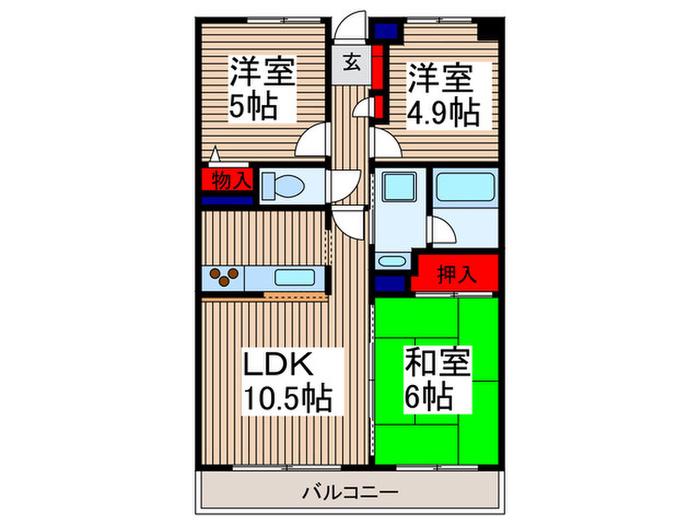 フォレスト戸田公園(3LDK/3階)の間取り写真