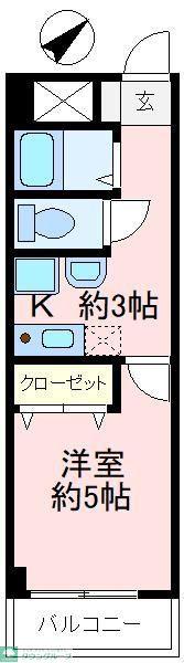 日神パレス狭山(1K/2階)の間取り写真