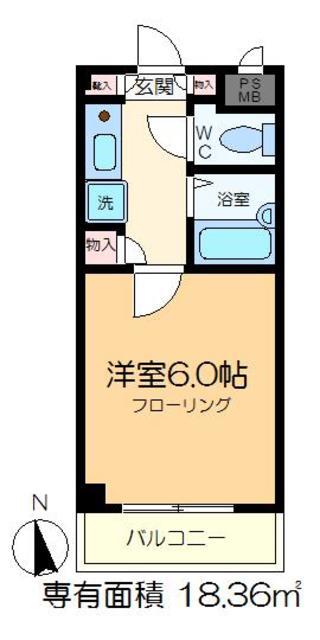 深川富岡三番館(1K/1階)の間取り写真