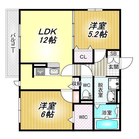 桜COLLONA(2LDK/2階)の間取り写真