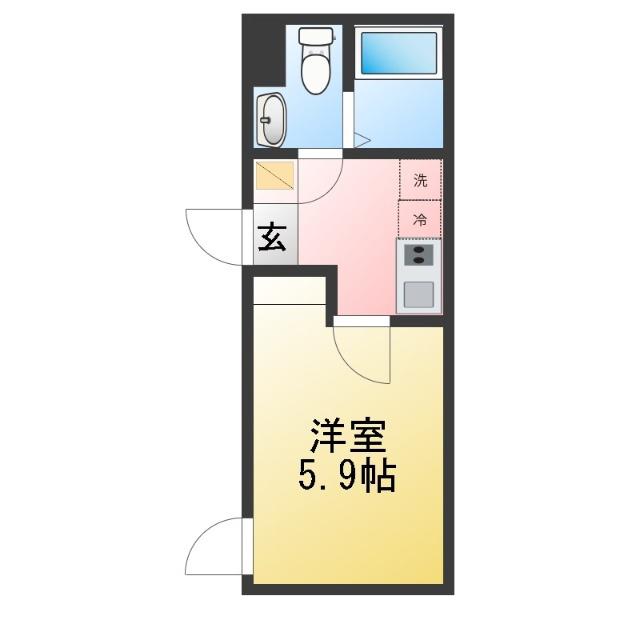 クォーク川崎(1K/3階)の間取り写真