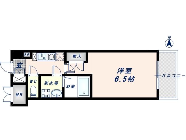 CASSIA高井田 ノース COURT(1K/5階)の間取り写真