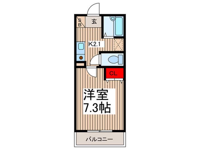 エスポア(1K/3階)の間取り写真