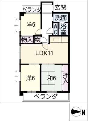 エトワールOZU(3LDK/2階)の間取り写真