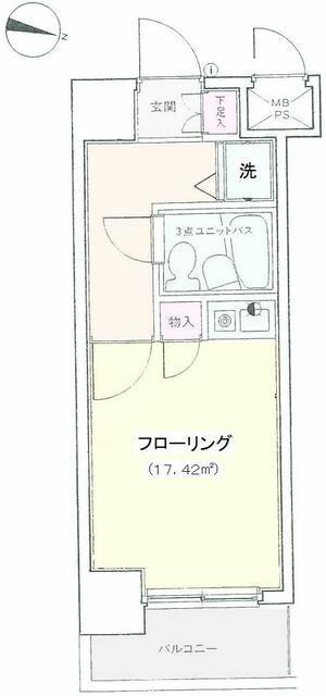 ライオンズマンション吉野町第12(ワンルーム/8階)の間取り写真