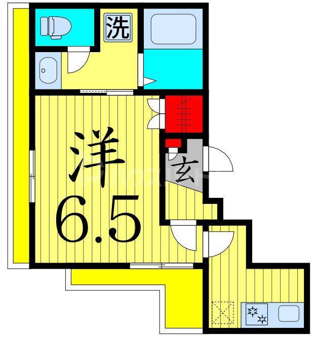 ヘーベルメゾン北綾瀬(1K/4階)の間取り写真