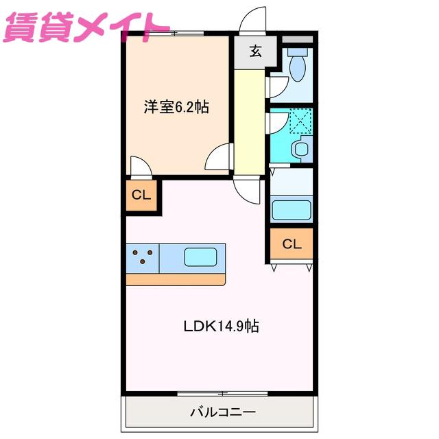 BELIEVE N2(1LDK/4階)の間取り写真