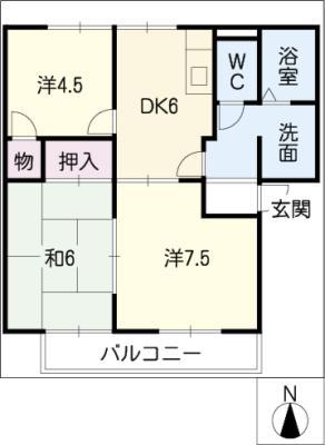 サンシャイン ハヤシ(3DK/1階)の間取り写真