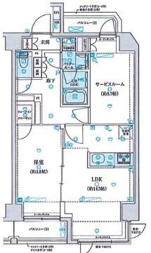 GENOVIA 五反野 SKYGARDEN(1SLDK/9階)の間取り写真