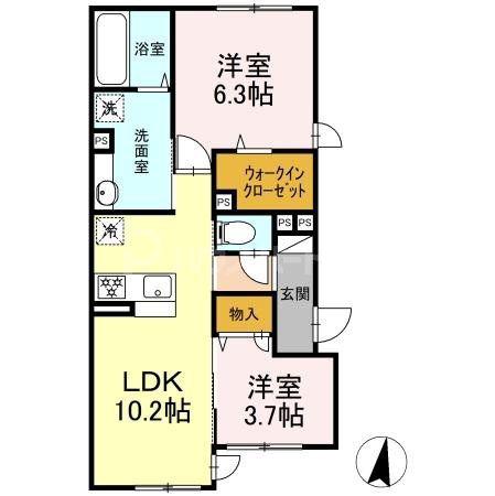 東京メトロ日比谷線 南千住駅 徒歩6分 3階建 新築(2LDK/1階)の間取り写真