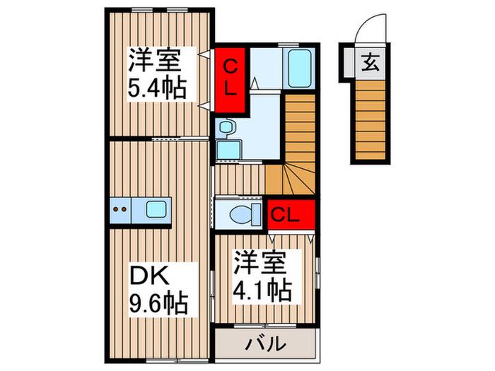ベラ フィカーサ(2DK/2階)の間取り写真