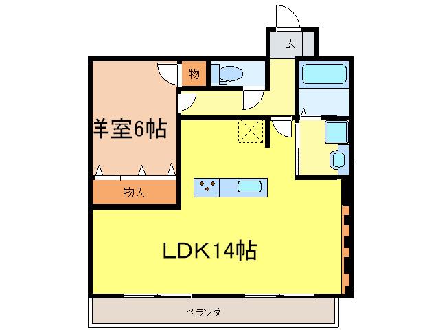 アカツキハイツ(1LDK/10階)の間取り写真