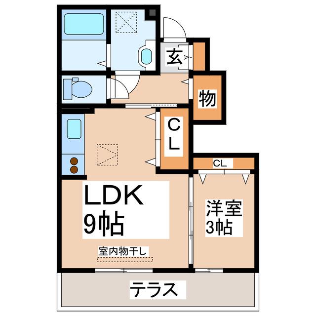 エクセル新外II(1LDK/1階)の間取り写真