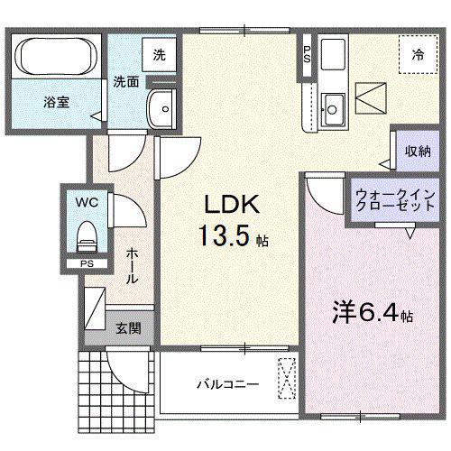 ソレアード・橿原(1LDK/1階)の間取り写真