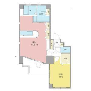 LIEBEN-COURT(1LDK/6階)の間取り写真