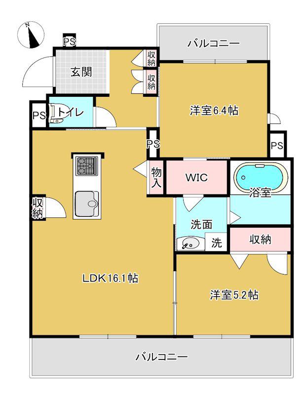 KAON(2LDK/3階)の間取り写真