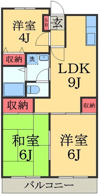 LAZFITHユーカリが丘(3LDK/4階)の間取り写真