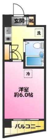 ガーラ武蔵小杉(1K/8階)の間取り写真