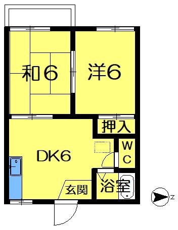 坂本ハイツA(2DK/1階)の間取り写真