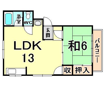 スティルネスII(1LDK/2階)の間取り写真