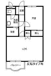 マンションMIST(1LDK/1階)の間取り写真