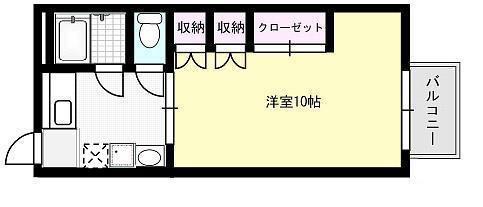 ソレイユ野田(1K/2階)の間取り写真
