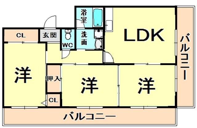 アビタコアⅠ(3LDK/5階)の間取り写真