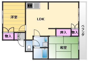 シャルムロジェ(2LDK/1階)の間取り写真