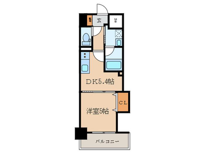 THE SQUARE PLATINAM RESIDENCE(1DK/9階)の間取り写真
